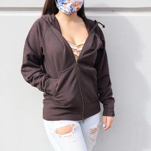 Cotton Sweater Hoodie Brown S-L
